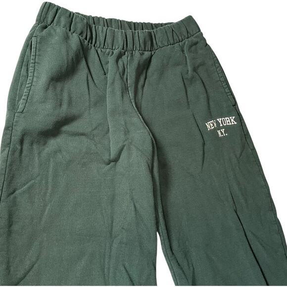 John Galt Army Green Sweat Pants Used Pockets Size Small New York N.Y. Cuffed - Picture 3 of 7